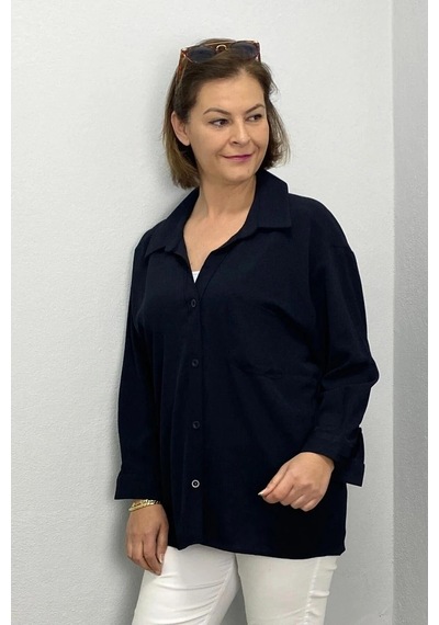 Mia Butik Kadın Siyah Ayrobin Gömlek Siyah