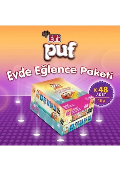 Eti Puf Renkli Bisküvi 48 x 18 G