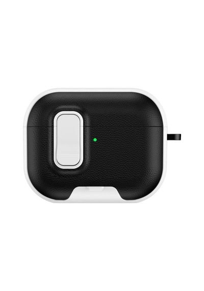Apple Airpods Pro 3 3.nesil Rova Deri Kılıf - Siyah-beyaz