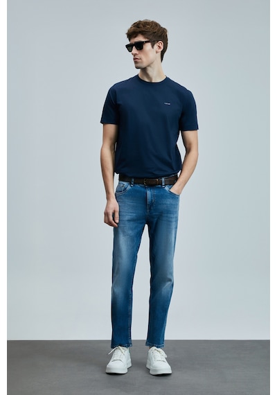 Lufian Orlando Smart Jean Erkek Pantolon Slim Fit Mavi Mavi 111200204100300 Mavi