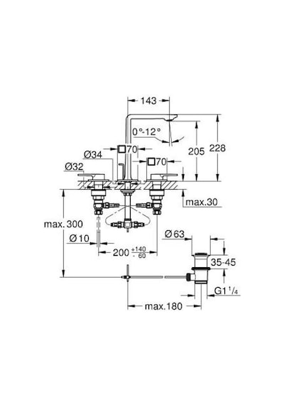 Grohe Allure 3 Delikli Lavabo Bataryası M Bakır  - 20188DL1