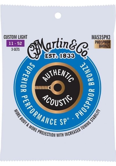 Martin Co Ma535pk3 Sp Phosphor Bronze Akustik Gitar Telleri Extra Light+ 11-52 3 Set