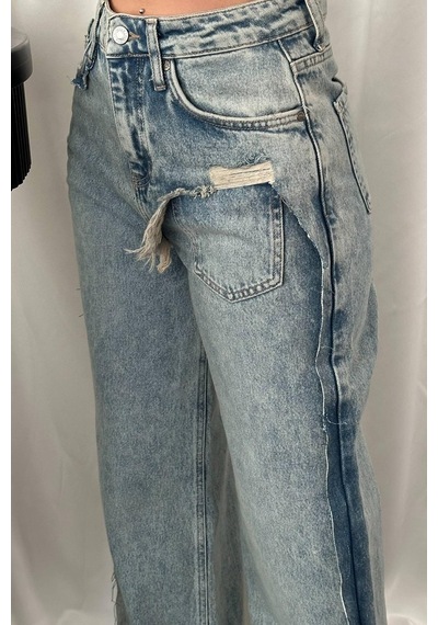 Alemdarshop Kar Yıkama Yan Yırtmaçlı Jeans Pantolon