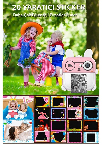Q5p Çocuk Kamerası Sevimli Tasarım Hd Fotoğraf & Video Eğitici Oyuncak Kamera Çocuklar İçin Fotoğraf Makinesi Pembe