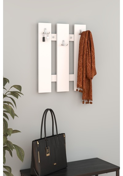 Modern Beyaz Duvar Çit Askılık - Modern Antre Ve Portmanto Askısı - 60 Cm Suntalam Dekoratif Askılık Beyaz Beyaz Modern Beyaz Duvar Çit Askılık - Modern Antre Ve Portmanto Askısı - 60 Cm Suntalam Dekoratif Askılık Beyaz Beyaz