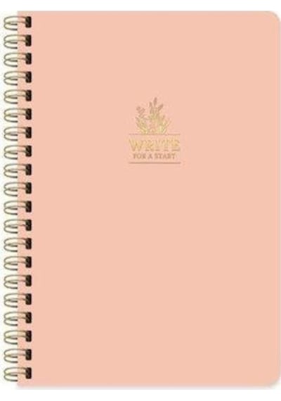 A5 96 Yaprak Çizgili Sert Kapak Spiralli Start Defter Somon
