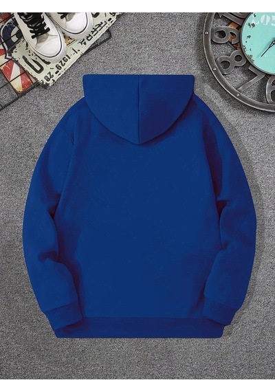 Uyguntarz İmza Baskılı Oversize Sweatshirt Mavi