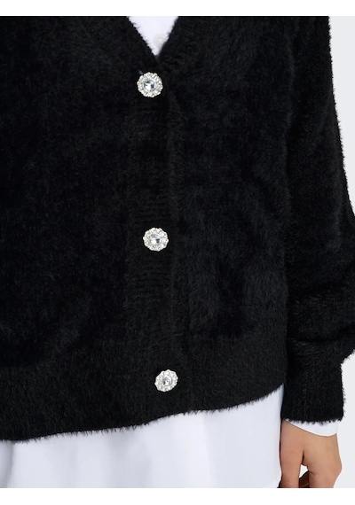 Only Onlella Piumo Ls Cardigan Knt Kadın Ceket 15259564 Siyah