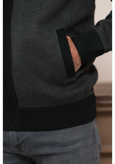 Woolen World Polo Yaka Fermuar Kapamalı Klasik Kesim Astarlı Desenli Çelik Örgü Hırka Antrasit Woolen World Polo Yaka Fermuar Kapamalı Klasik Kesim Astarlı Desenli Çelik Örgü Hırka Antrasit