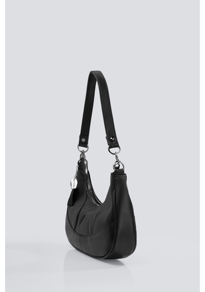 Westbag Kadın Hakiki Deri Yumuşak Dokulu Baget Omuz Askılı Çapraz Çanta Siyah