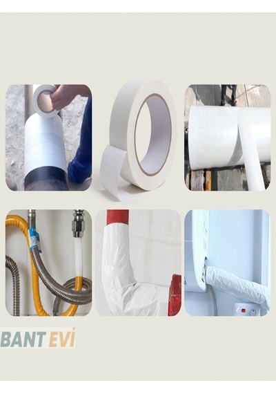 Beyaz Pvc Bant 5cmx25mt 6 Adet Geniş Beyaz İzole Bant