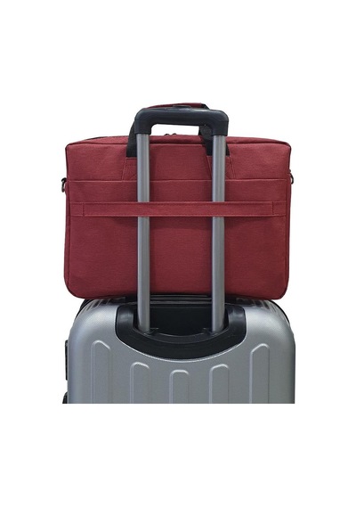 Gbmotion 3 Bölmeli Evrak Laptop El Omuz Çantası 17,3 İnç Bordo