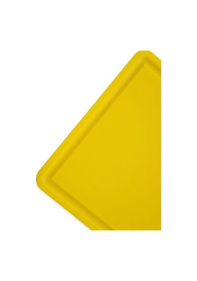Türkay 32.5x26.5x2 Cm Saplı-oluklu Polietilen Kesme Tahtası Kesim Levhası Sarı 1244
