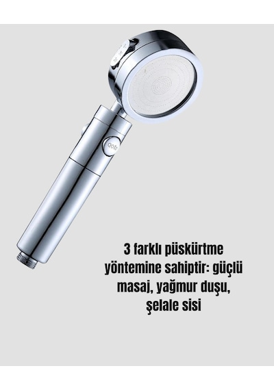 Zenvia Yüksek Basınçlı 3 Fonksiyonlu Duş Başlığı Znv2026 Çok Renkli