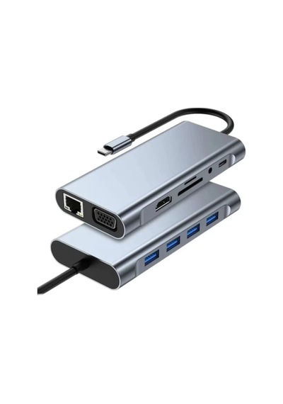 8in1 Type-c Çoklayıcı Hub Hdmı 4k Usb 3.0 Sd Tf Kart Rj45 Ethernet Dönüştürücü Adaptör 4915
