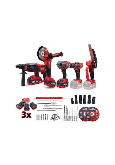Dawreek BT0207 Beşli Set MW600 Budama Testeresi 10MM Çelik Mandren + Somun Sıkma + Şarjlı Spiral + Şarjlı Hilti