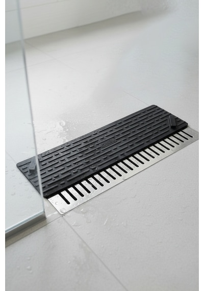 Siyah Uzun Silikon Kötü Koku Önleyici Mat Gider Kapağı Tıpası – Banyo, Mutfak ve Balkon Lavabo Gider 37x11 cm