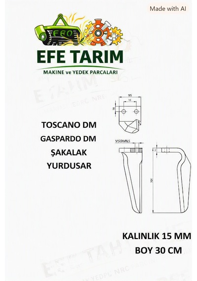 Ağır Tip Dik F.reze Bıçağı Dm Serisi-gaspardo Marka- İtalyan Bıçak - 2 Adet Sağ-sol Takım