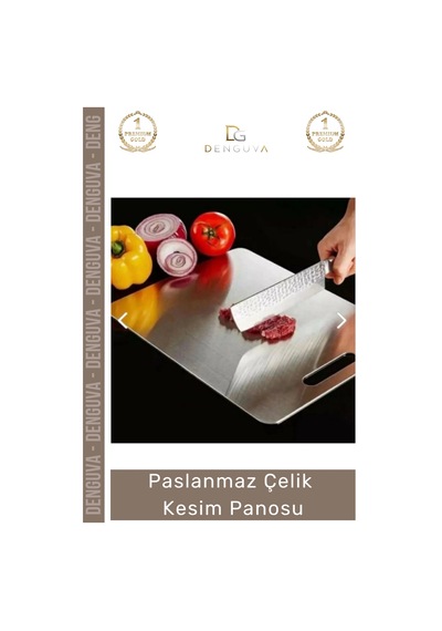 Kesmepanosu Paslanmaz Çelik Dayanıklı Hijyenik Kaymaz Yüzey Profesyonel Modern Meyve Et Kesim Panos Çok Renkli
