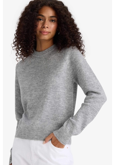 Defacto Regular Fit Bisiklet Yaka Basic Düz Soft Touch Yumuşak Triko Kazak D8678ax25wngr456 Gri-gr456
