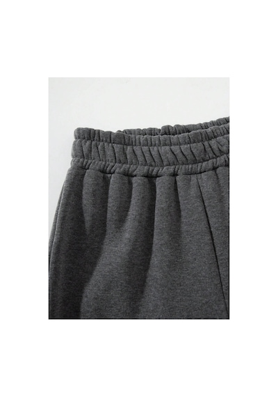 Tarzsokak Letter Graphic Thermal Lined 4 Mevsim Eşofman Gri