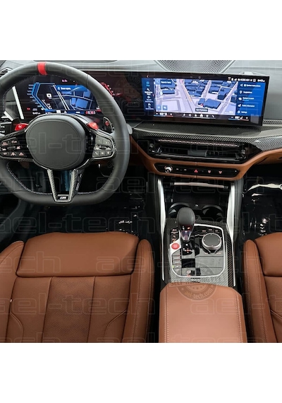 Bmw M3 Compitetion Uyumlu Navigasyon,dijital Gösterge Ve Vites Etrafı Nano Ve Piano Black 9h Tpu Koruyucu 2 Li Set