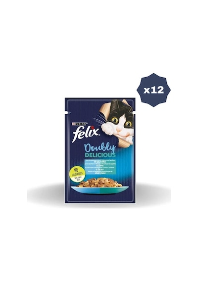 Felix Kedi Yaş Mama Çifte Lezzet Somon Alabalık 85 Gr - 12 Adet