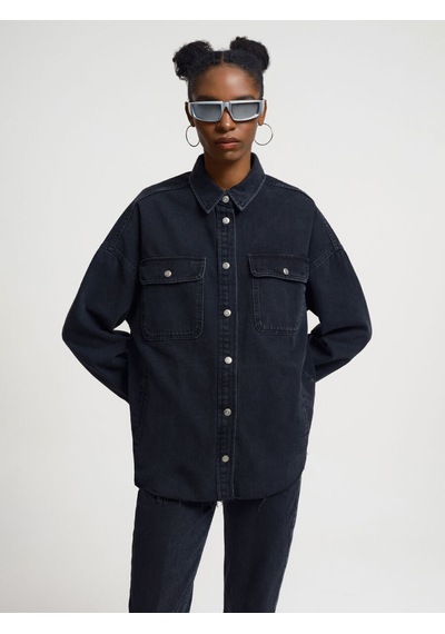 Comfort Fit Kadın Gömlek U.kol Denim