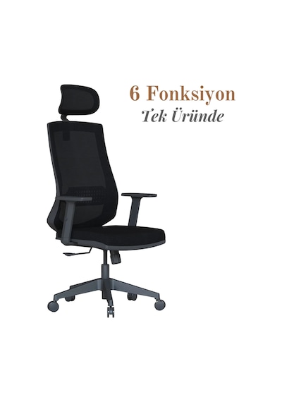 Casella Sunset Fileli Yönetici Koltuğu Ofi S Koltuğu Ergonomik, Şık Ve Fonksiyonel Siyah