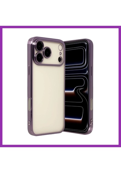 Bezos İphone 17 Pro Max Uyumlu Lensli Silikon - Mor Bty