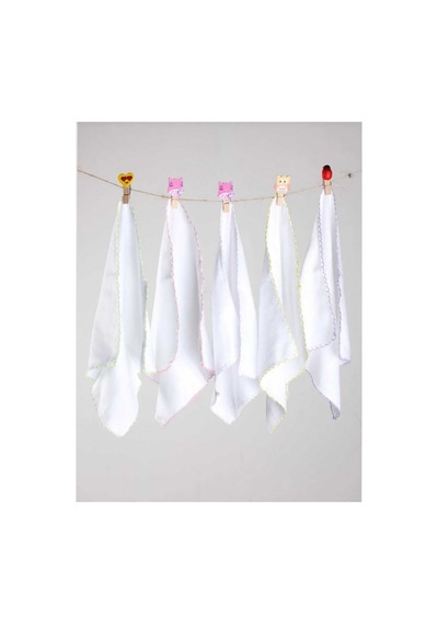 Veramoni Unisex Oyalı Bebek Ağız Mendili Ter Bezi 10lu Paket renkli