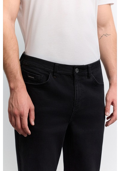 Avva Erkek Siyah Eskitme Yıkamalı Pamuklu Elastan Madrid Comfort Slim Fit Jean Pantolon A62y3528