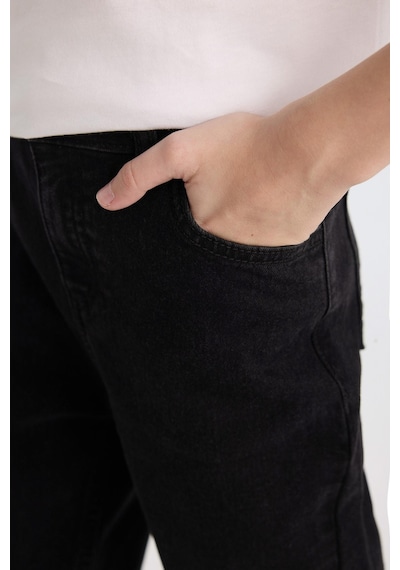 Defacto Slım Fıt Düz Paça Jean Siyah Pantolon Erkek Çocuk C3683a826aunm40 Siyah-nm40