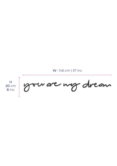 You Are My Dream Metal Duvar - Siyah