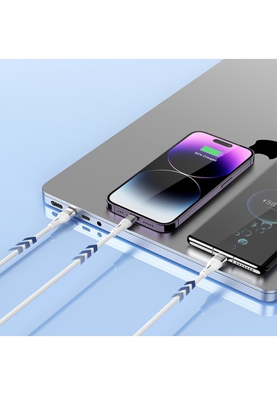 Recci Rs11c Swift Serisi Usb-a To Type-c 3a Hızlı Şarj Özellikli Data Ve Şarj Kablosu 1m Beyaz