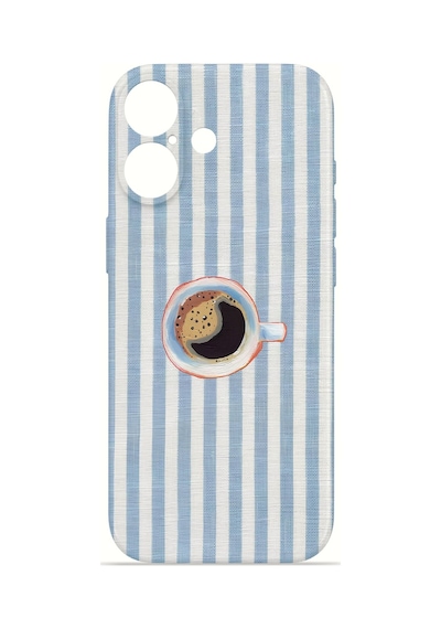 Apple iPhone Uyumlu 17 Vorian İnce Kamera Korumalı Mika Kılıf Morning Coffee Stripe Morning Coffee Stripe Mika