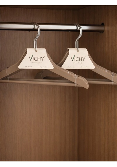Vichy 5 Li Çocuk Askısı 30 Cm Bej Renk Dolap Düzenleyici Vch-7016 Açık Bej