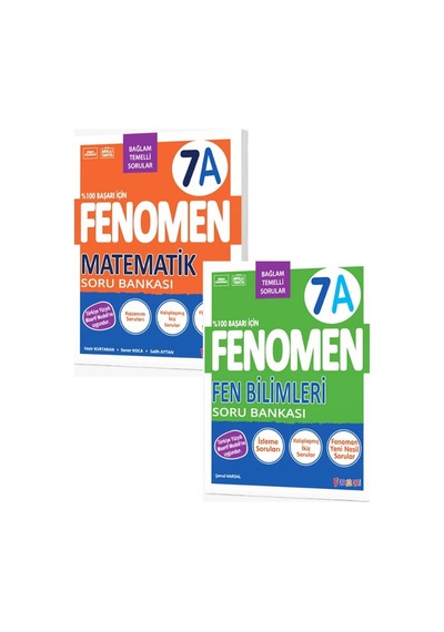 2027 7.sınıf 7a Matematik- 7a Fen Bilimleri Maarif Yeni Müfredat Soru Bankası Seti 2 Kitap Kolay-orta