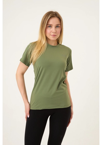 Zoor Kadın Kısa Kol Compression Fitness Gym Spor Body Tshirt Yeşil