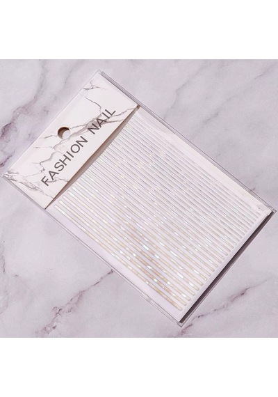 Parlak Gümüş Şerit Tırnak Sticker Şerit Tırnak Etiketi Nail Art