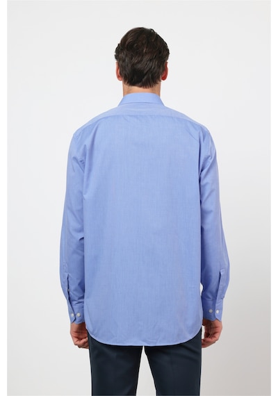 İmza Mavi Klasik Yaka Uzun Kol Cepli Comfort Fit Basic Pamuklu Gömlek 1004255002 Açık Mavi