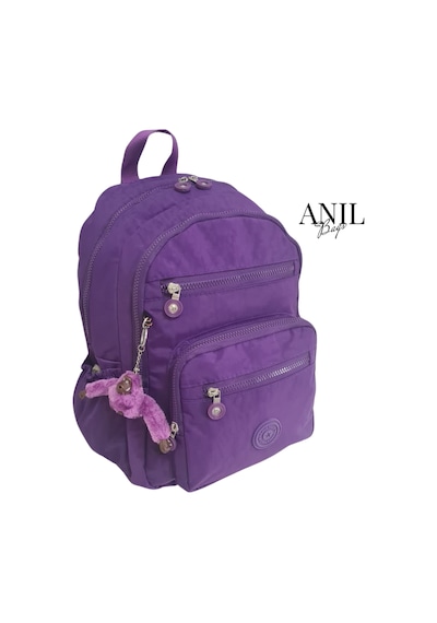 Anılbags Krinkıl Mor Kumaş Suya Dayanıklı Klinkır Sırt Çantası/laptop Mor