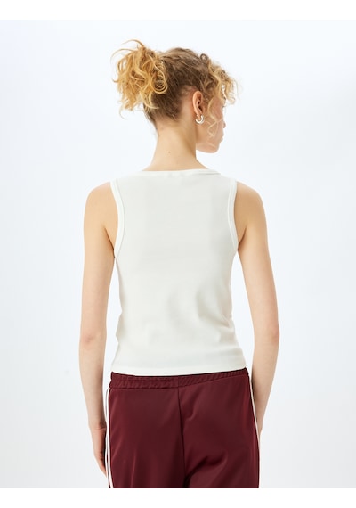 Koton Bisiklet Yaka Kolsuz Slim Fit Basic Atlet Ekru 5sal30043ık Ekru