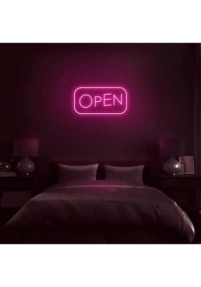 Open Yazılı Neon Tabela Kırmızı