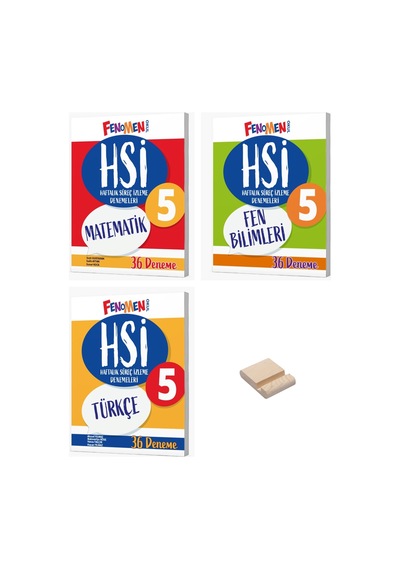 Fenomen 5. Sınıf Matematik Fen Ve Türkçe Haftalık Süreç İzleme Denemeleri 3lü Set + Telefon Standı