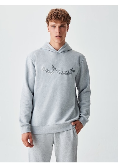 Ltb Kapüşonlu Ltb Logolu Gri Sweatshırt (540129974)