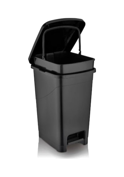 Omnipazar Srl-3029 Slim Pedallı Plastik Çöp Kovası İç Kovalı 25 Lt Siyah Çok Renkli