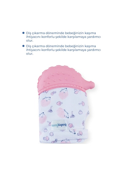 Babyjem Bebek Diş Kaşıyıcı Eldiveni Kirpi Pembe
