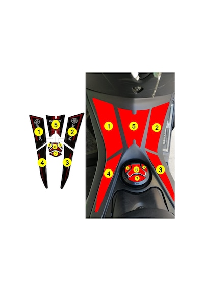 Yamaha Nmax Basamak Koruyucu Pad Kırmızı Siyah N11.54214