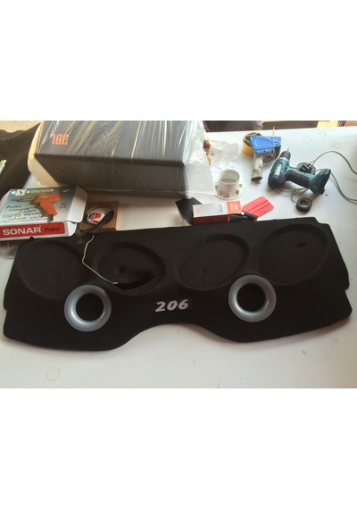Peugeot 206 4'lü Oval Hoparlör Polyesterli Pandizot Kabartmalı 2 Port Işıklı